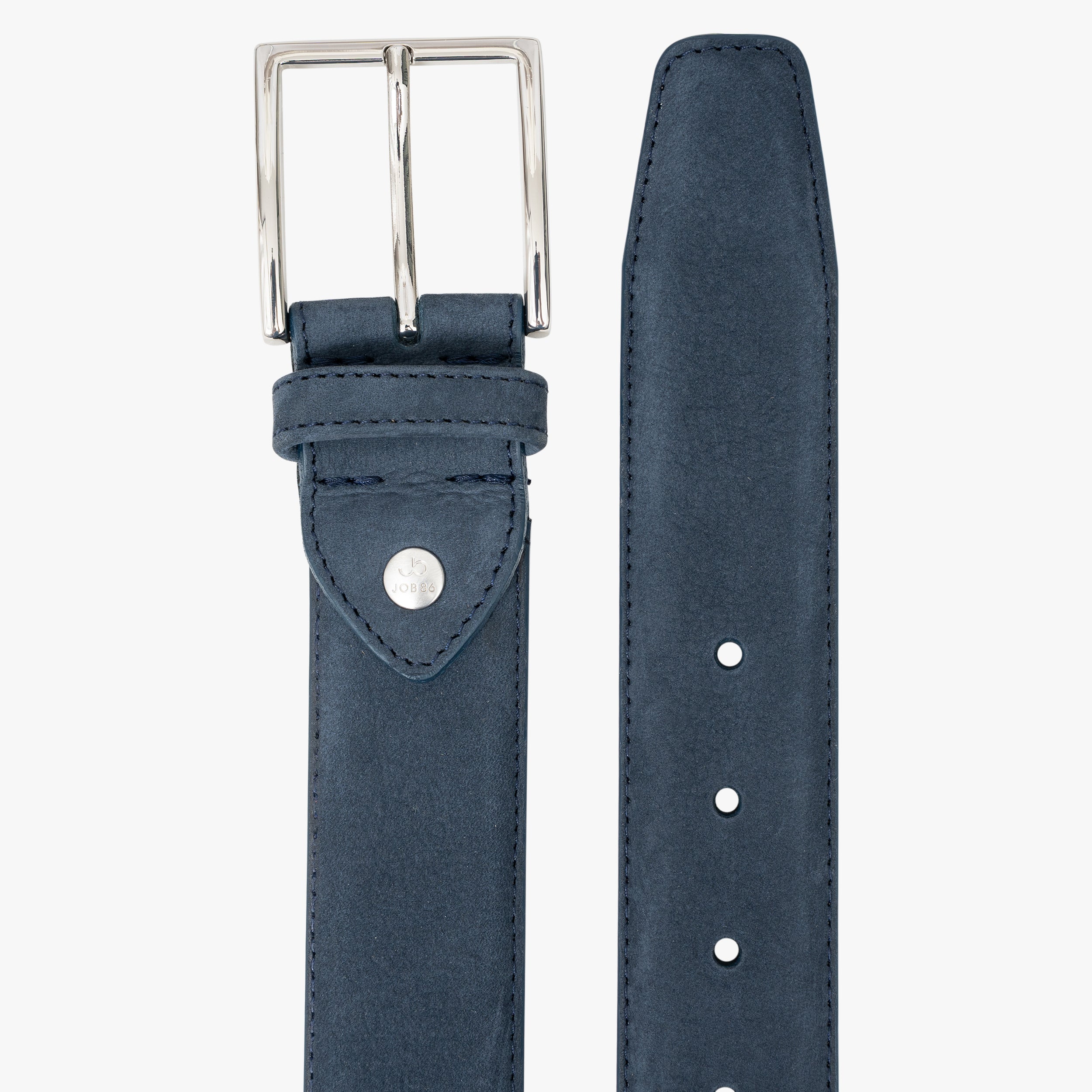 JOB86 Leren Riem Blauw | Nubuck
