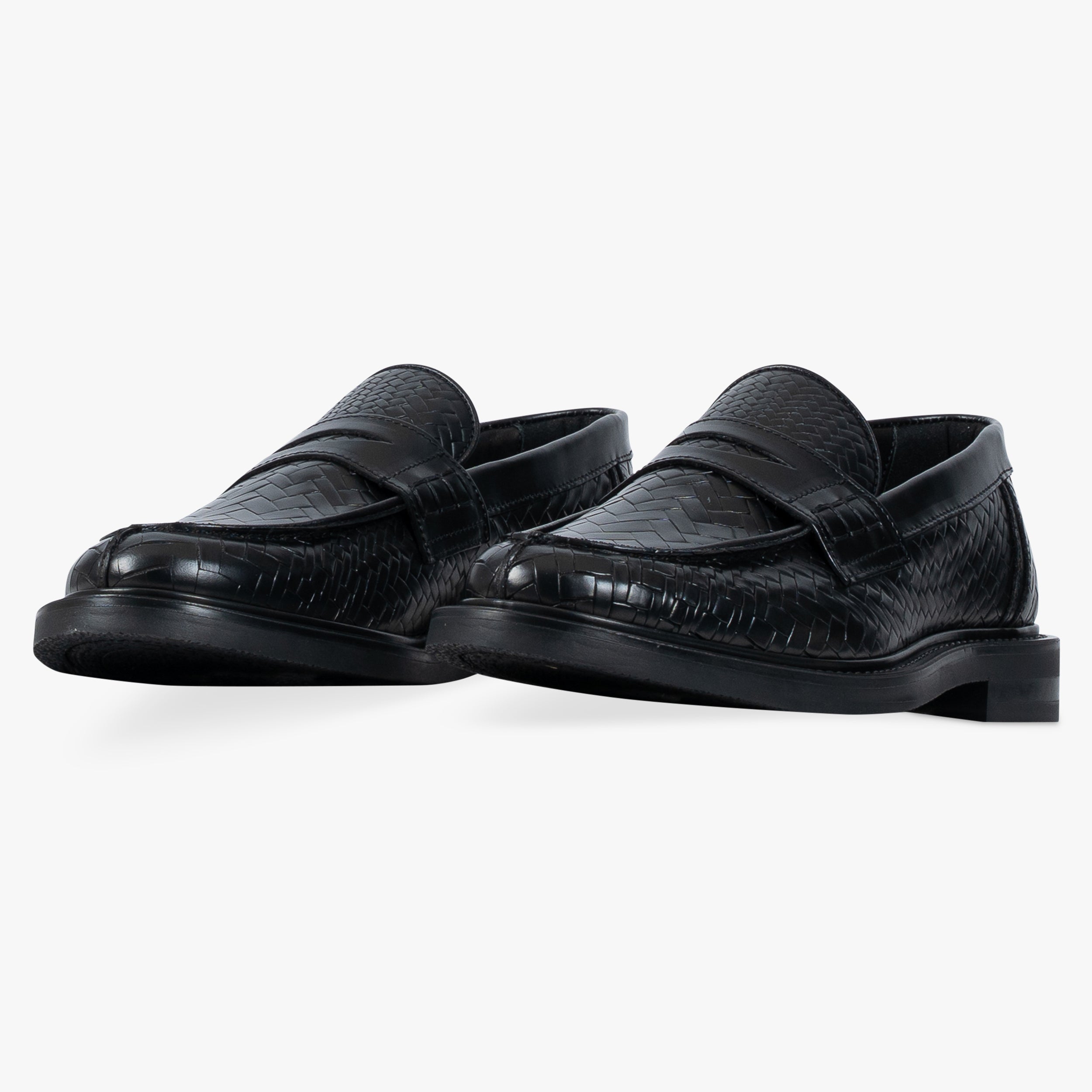 Filling Pieces Gevlochten Loafers Zwart | Woven Twist