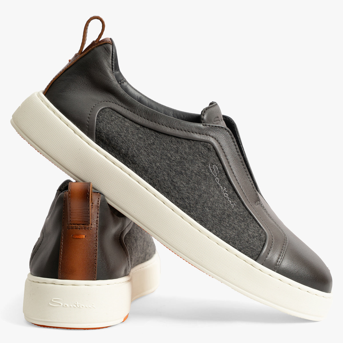 Santoni Sneakers Grijs | Slip-On Flannel