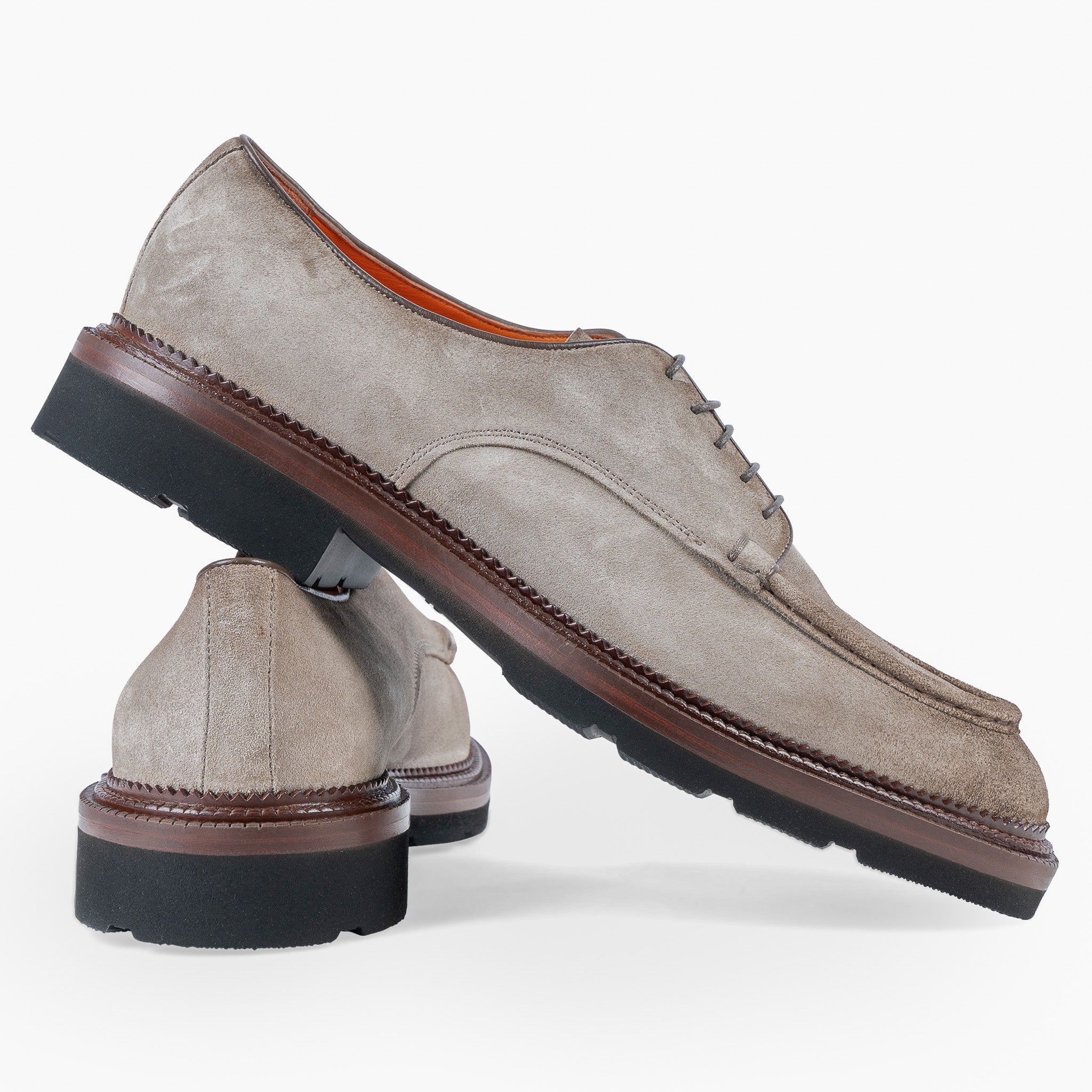 Santoni Veterschoen Taupe | Apron Toe