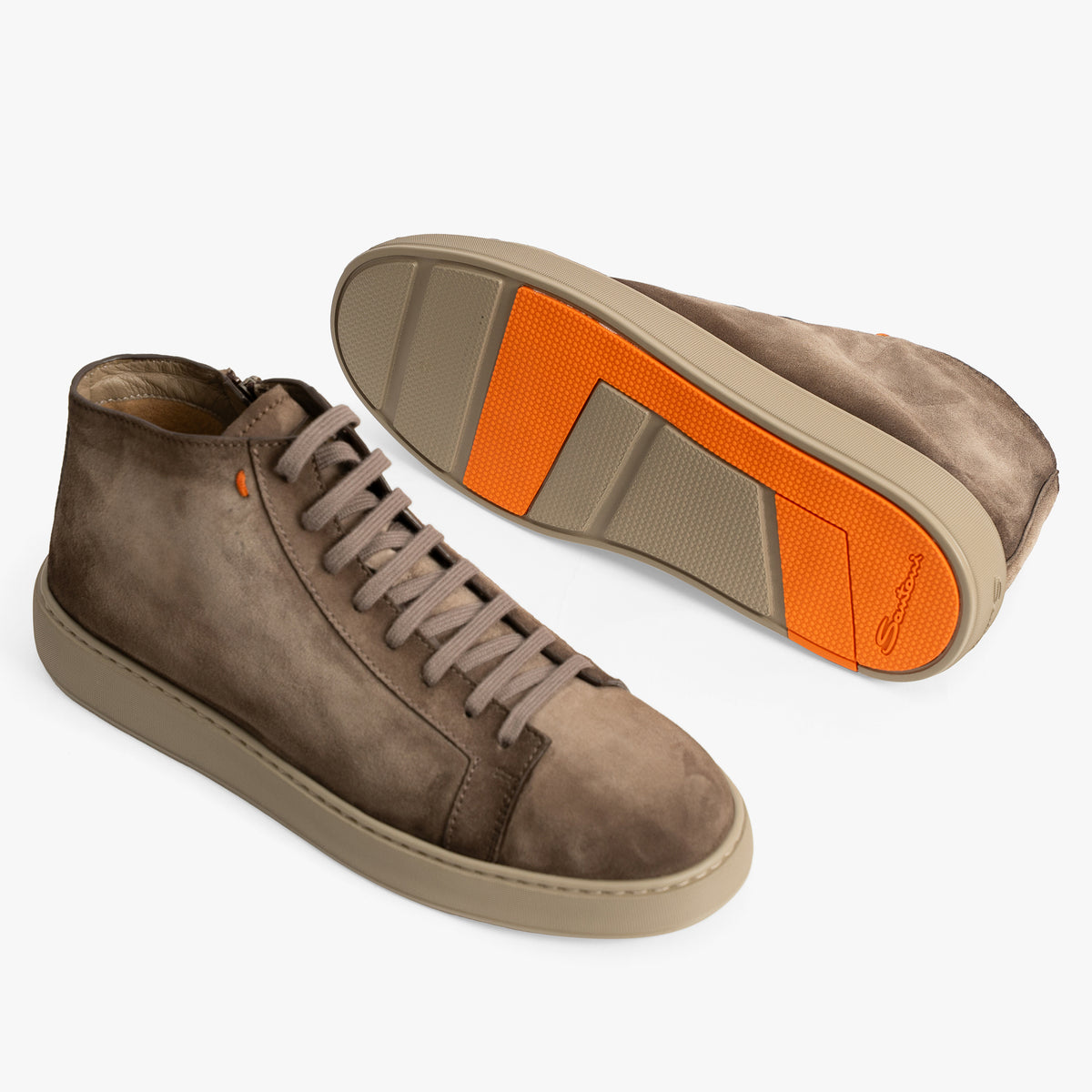 Santoni Half-Hoge Sneaker Taupe | Dump-High