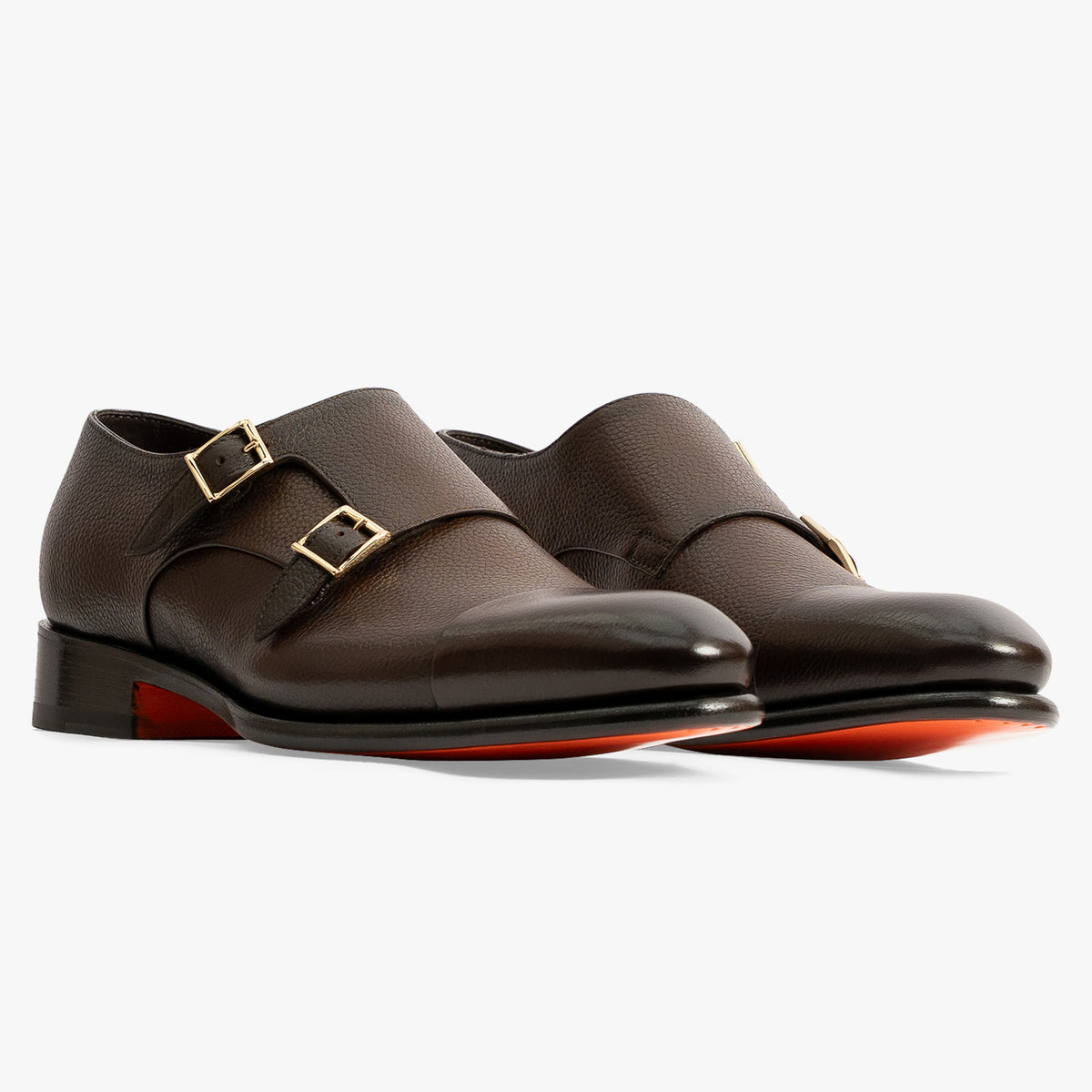 Santoni Dubbele Gespschoen Bruin | Goodyear Welt