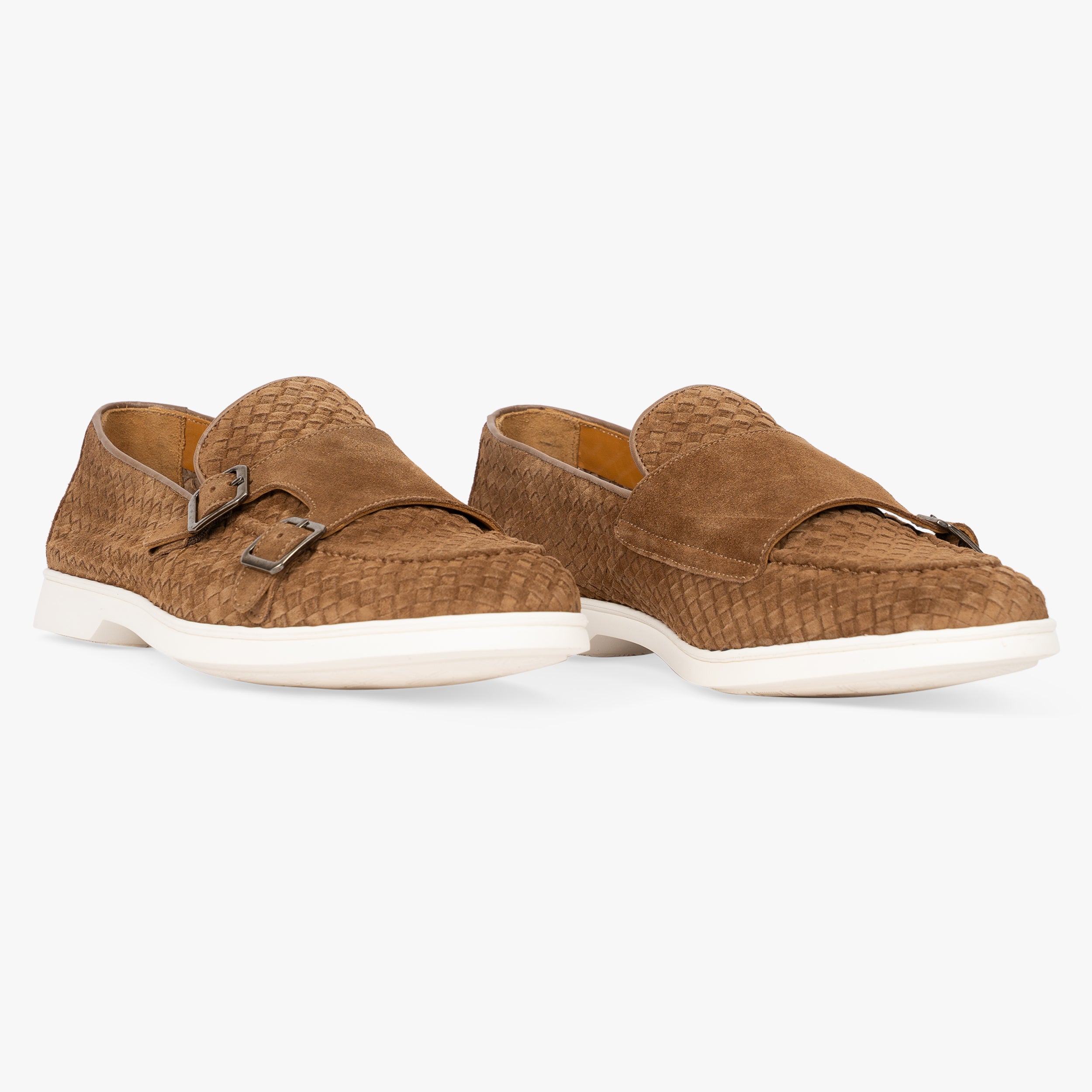 Calce Gevlochten Dubbele Gesp Loafer Camel | Cosimo