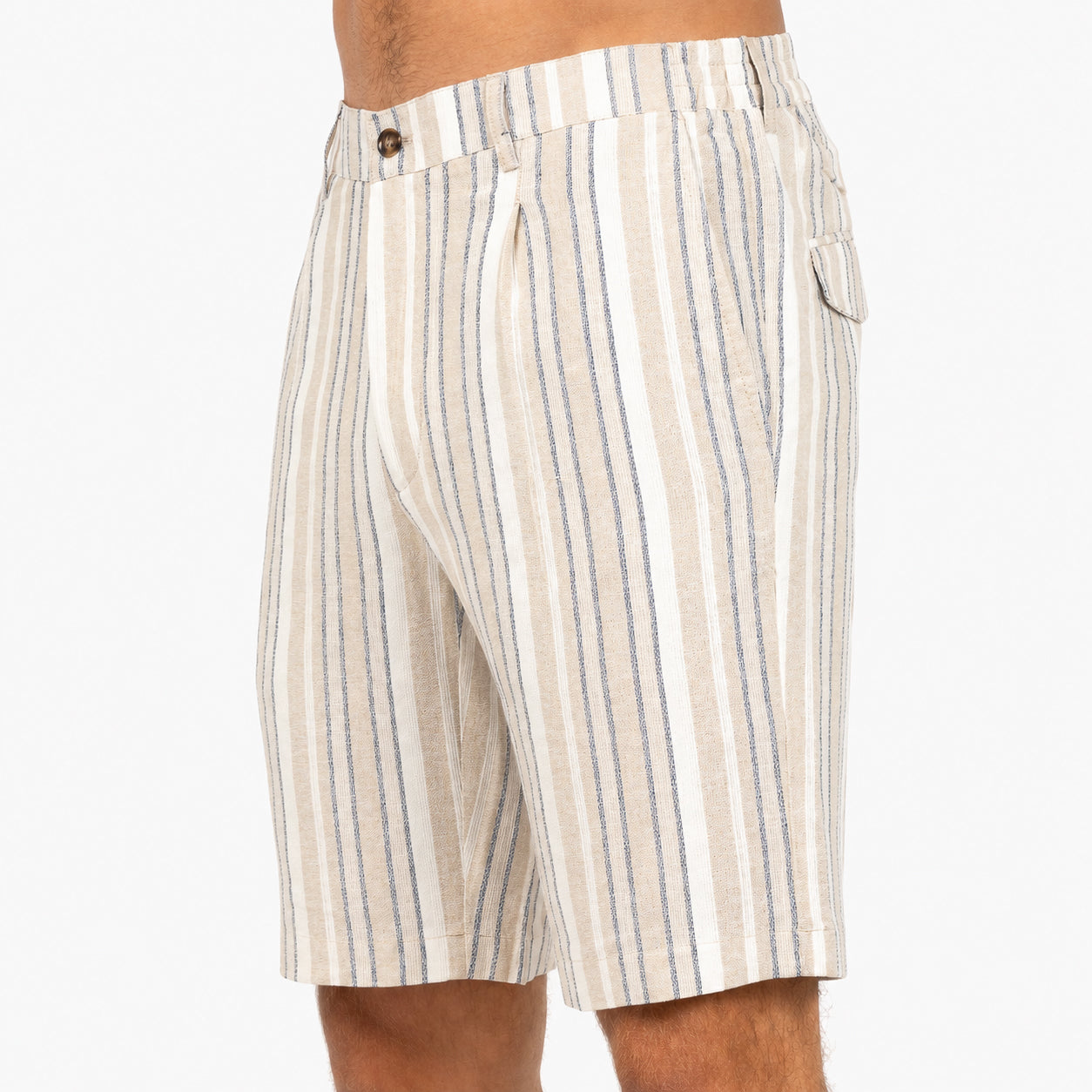 SEVEN DIALS Korte Broek Beige Gestreept | Anson