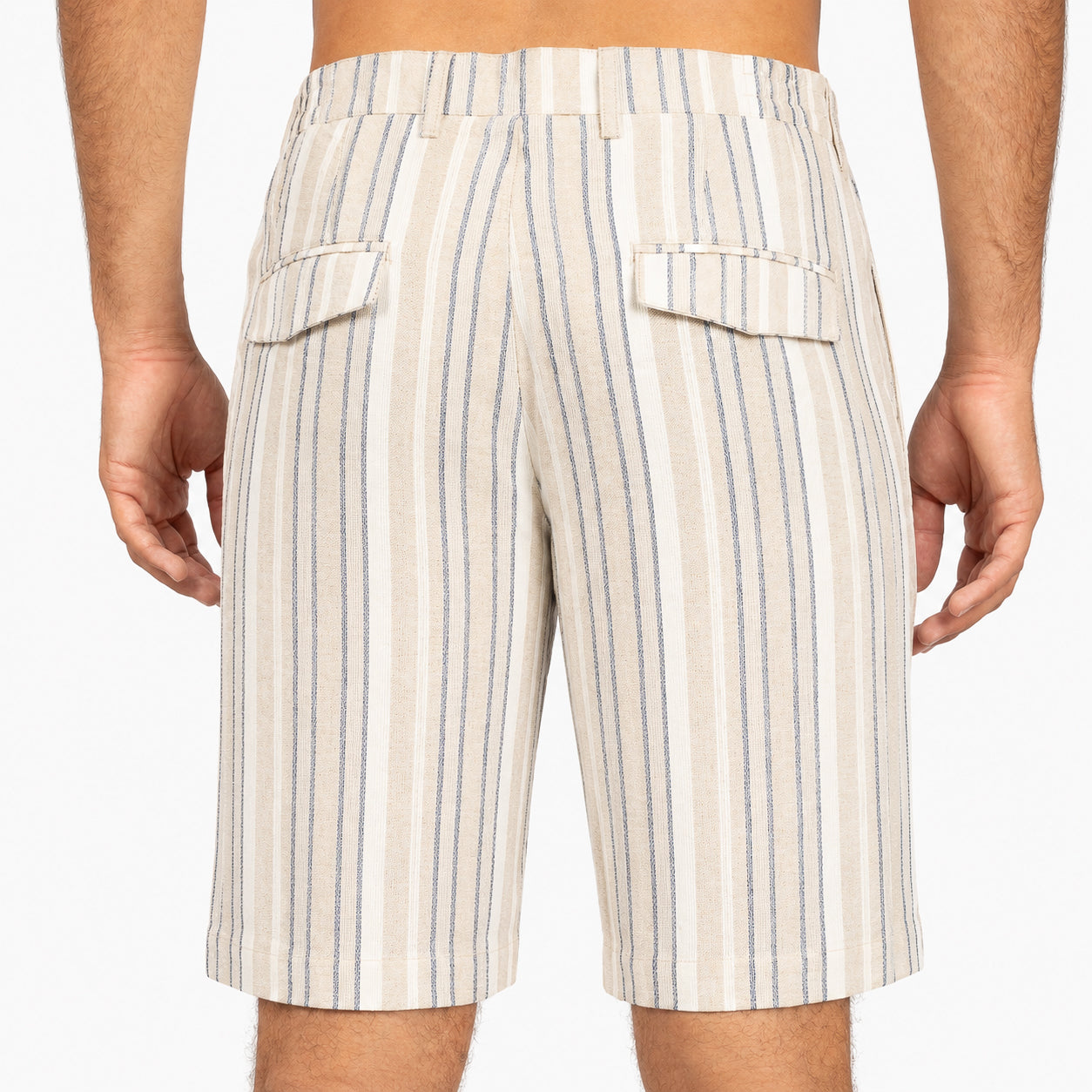 SEVEN DIALS Korte Broek Beige Gestreept | Anson