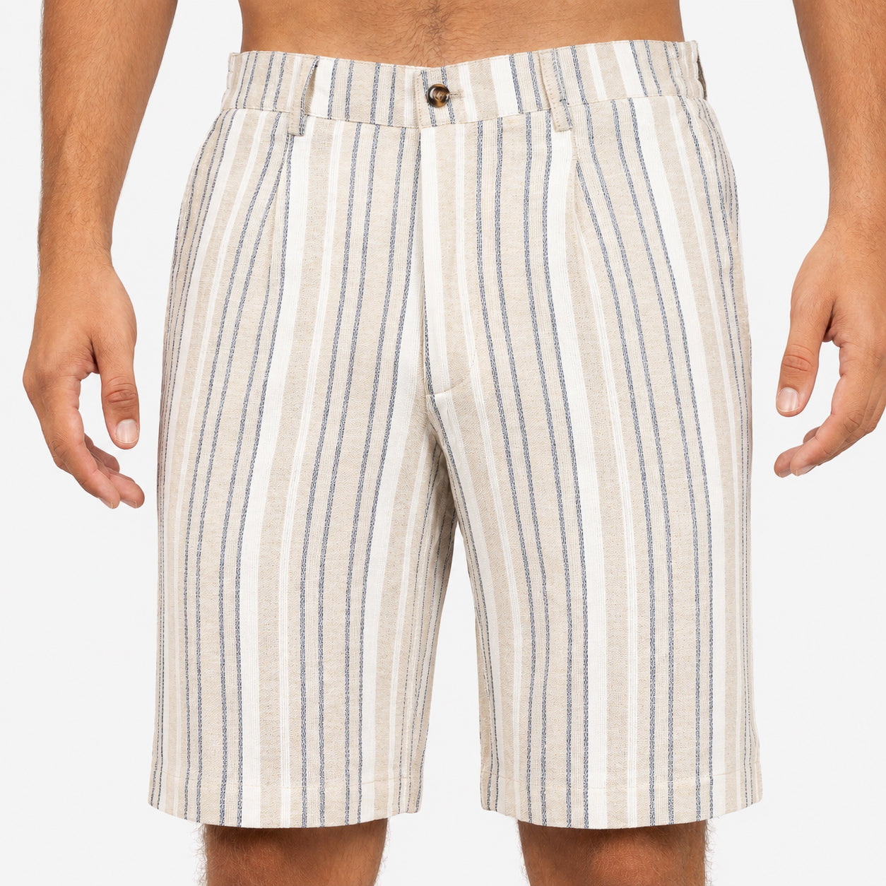 SEVEN DIALS Korte Broek Beige Gestreept | Anson