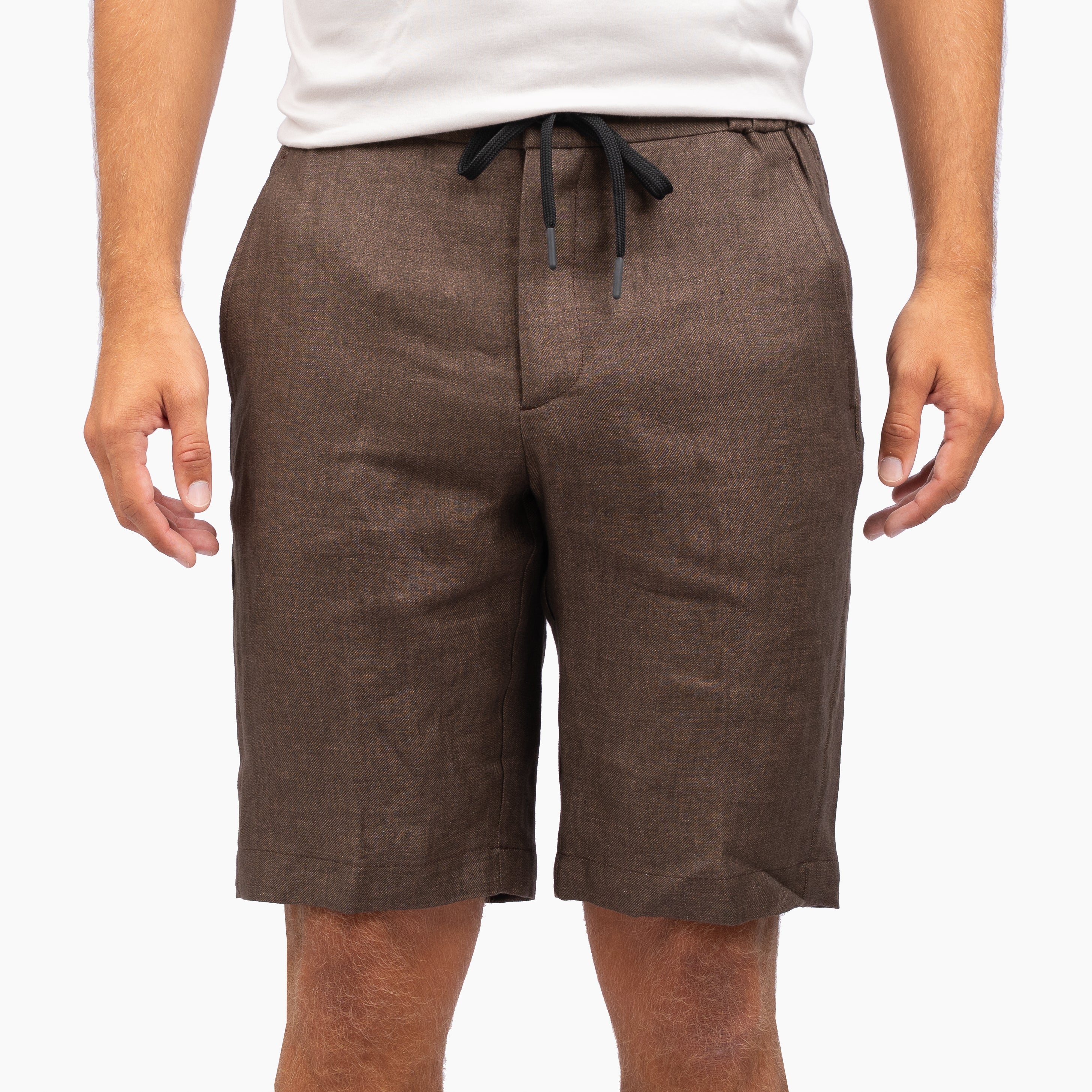Berwich Linnen Korte Broek Bruin | Short Spiaggia