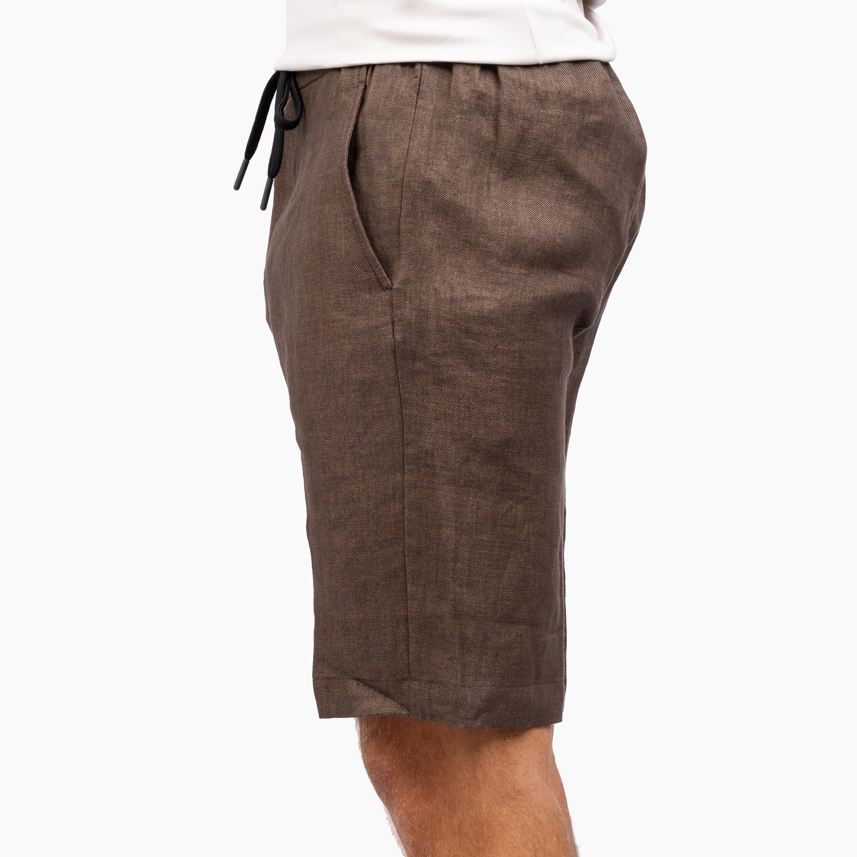 Berwich Linnen Korte Broek Bruin | Short Spiaggia