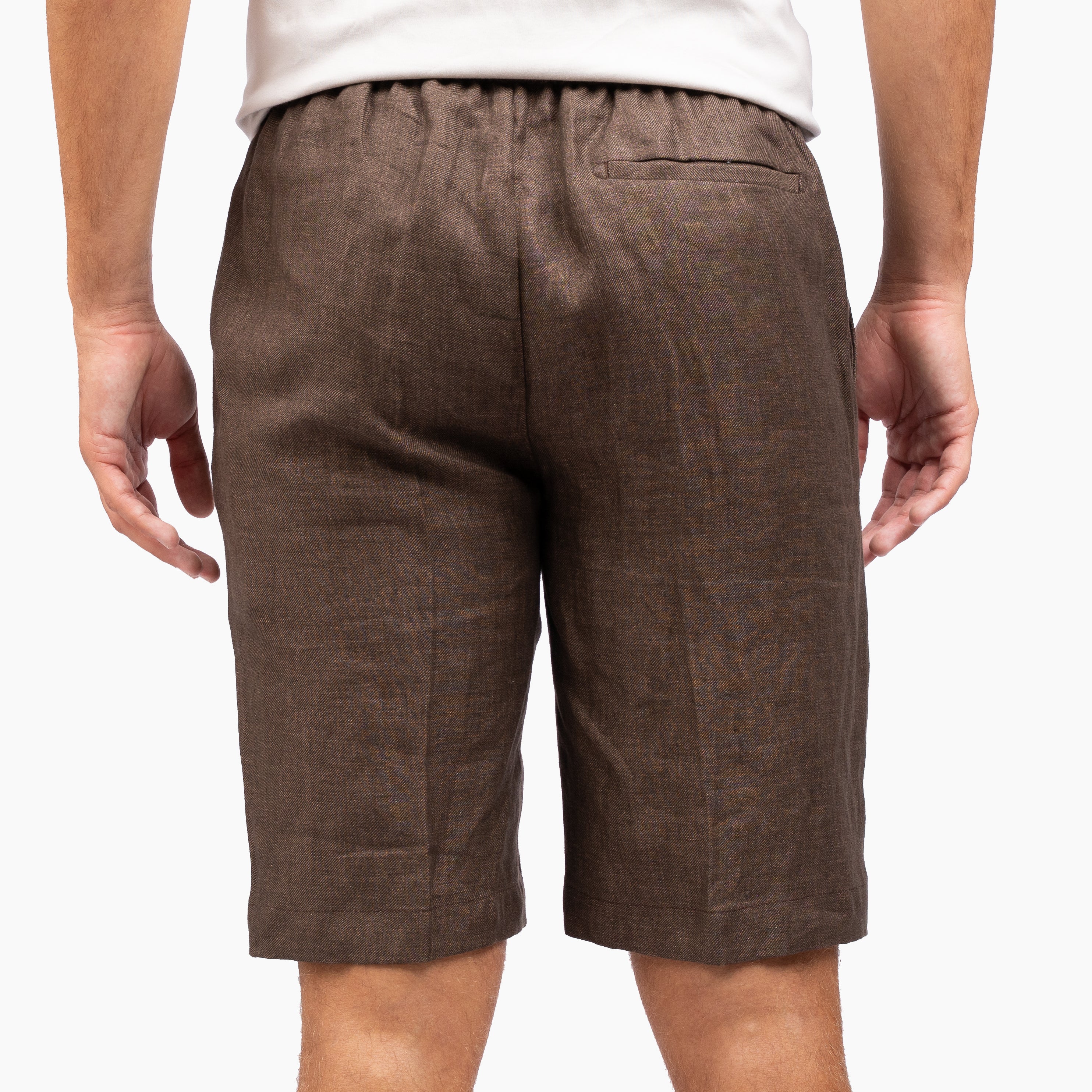 Berwich Linnen Korte Broek Bruin | Short Spiaggia