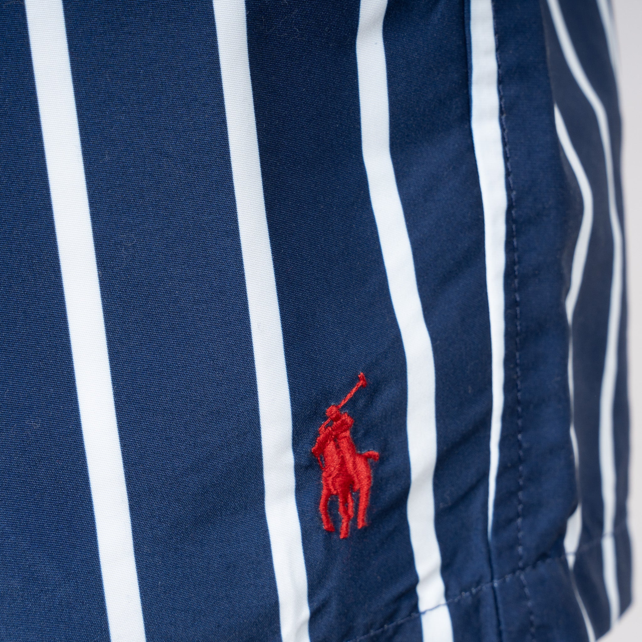 Ralph Lauren Zwembroek Blauw met Witte Streep | Traveler Slim Fit