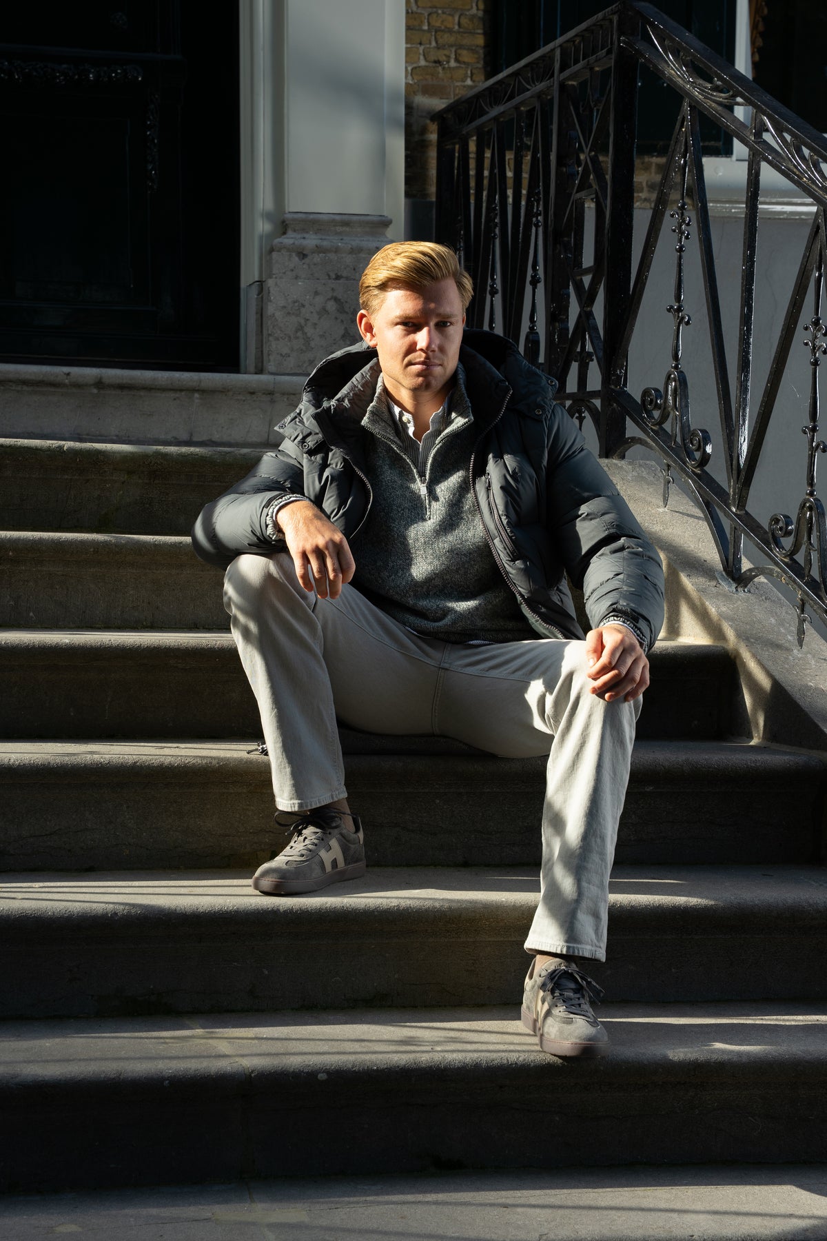 Outfit 45 – Ralph Lauren donsjack met Gran Sasso half-zip trui