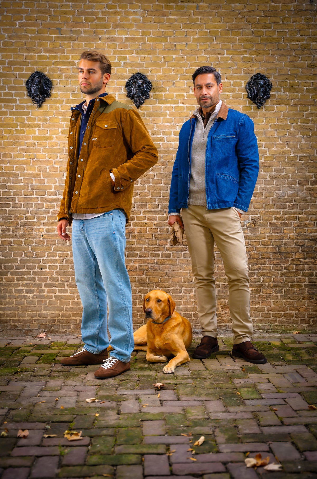 Outfit 27 – Bruin Denham corduroy overshirt met Gran Sasso trui en -1 Nordic Denim jeans